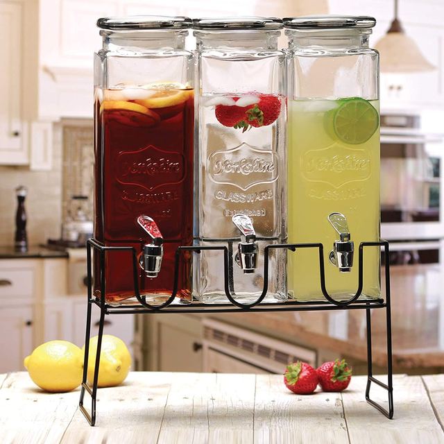 3 Beverage Dispensers With Stand