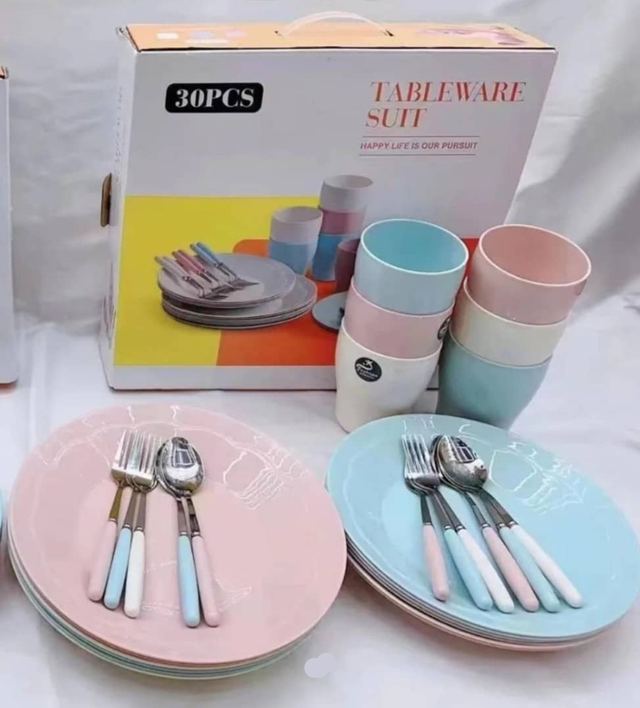 30 Pcs Unbreakable Tableware Set