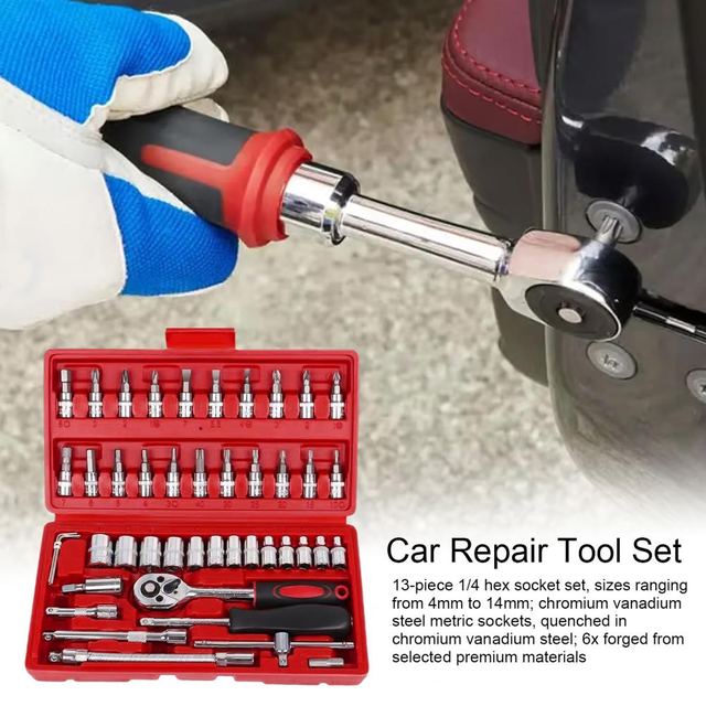 46 Pcs Car Repair Socket Set