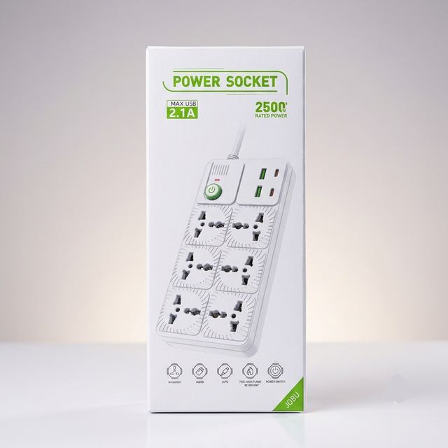 6-Socket Universal Power Strip (White)