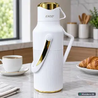 EXCO Gold-Trimmed Beverage Flask