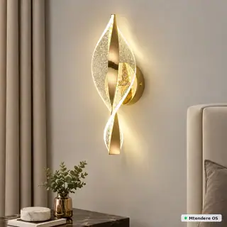 Gold-Tone Sculptural Wall Light
