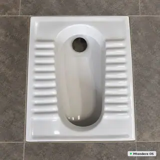White Ribbed Squat Toilet Pan