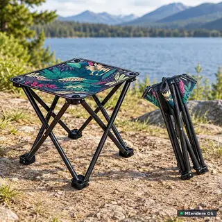 Tropical Print Folding Camping Stool