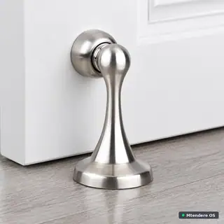 Silver-Tone Floor-Mounted Door Stop