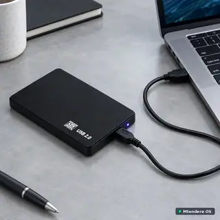 Black USB 2.0 External Storage Device