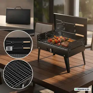 Portable Briefcase Charcoal BBQ Grill