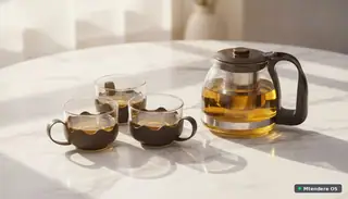 Elegant Glass Teapot & Cups