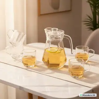 Geometric Glass Pitcher Set