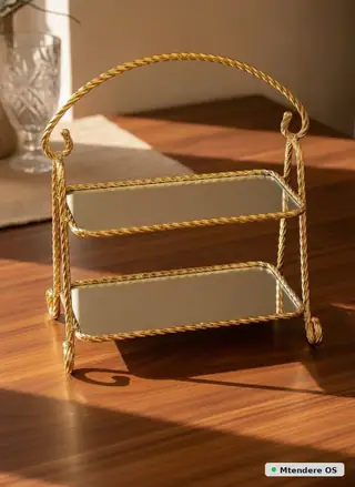 Elegant Gold Mirrored Tiered Stand