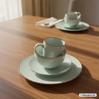 Elegant Mint Gold Rim Dinnerware