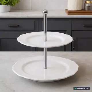 White Two-Tier Serving Stand