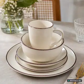 Ceramic Rimmed Dinnerware Set