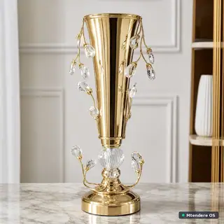 Gold Crystal Hanging Vase