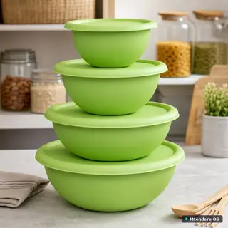 Plastic Lidded Bowl Set