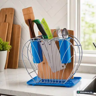 Blue Kitchen Dish Drainer