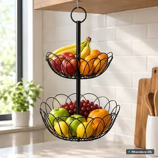 Black Tiered Hanging Fruit Basket