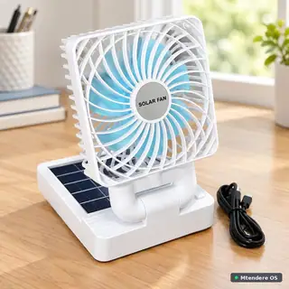 Solar and USB Desk Fan