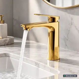 Gold Single-Lever Basin Tap