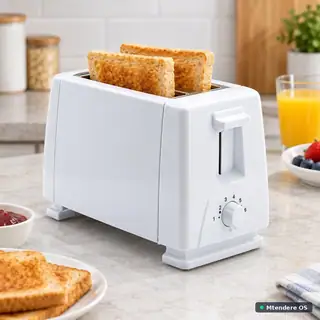 White Two-Slice Electric Toaster