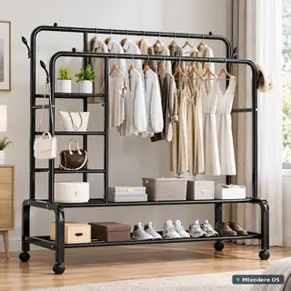 Black Double Rail Garment Rack