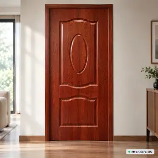 Reddish Brown Woodgrain Panel Door