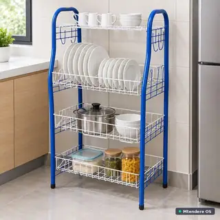 Blue and White Four-Level Dish Rack