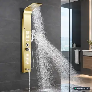 Gold Wall-Mounted Shower Panel