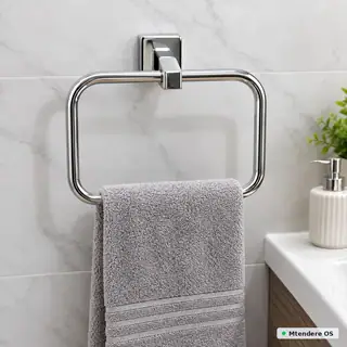 Chrome-Plated Rectangular Towel Ring