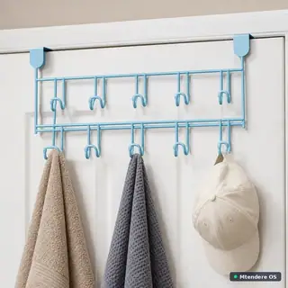 Blue Over-the-Door Hook Rack