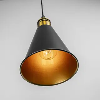 Matte Brass Cone Pendant Light