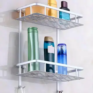 Aluminum Bathroom Shelf - 2 Tier