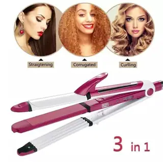 3 In 1 Hair Crimper Curler Straightener