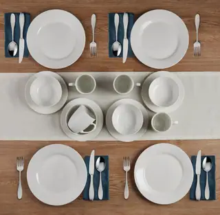 White Porcelain Dinner Set - Four Place