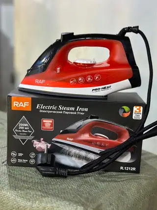 RAF Electric Steam Iron - Red Black