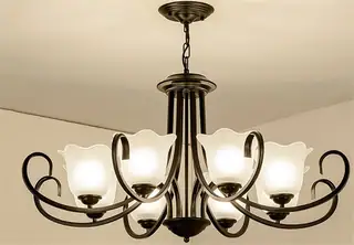 Glass Iron Pendant Chandelier