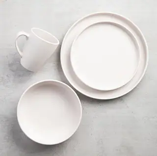 White Porcelain Dinner Set - Single Place