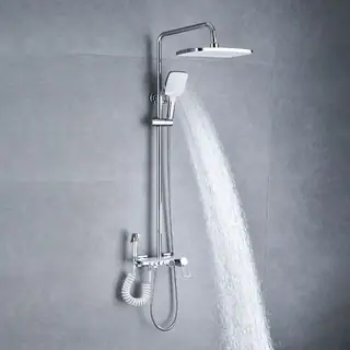 Chrome Rainfall Shower Mixer Set