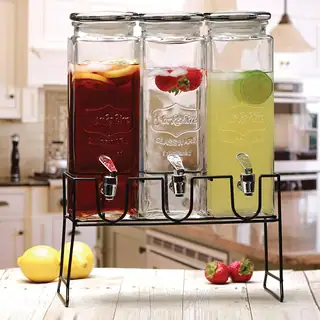 3 Beverage Dispensers With Stand