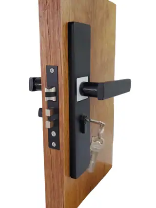 Entrance Door Handle Lock - Matte Black