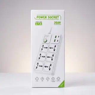 6-Socket Universal Power Strip (White)