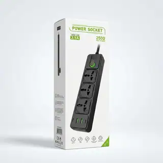 Slim 3-Socket Vertical Power Bar (Black)