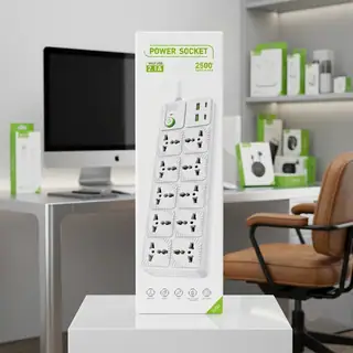 10-Socket Heavy Duty Power Strip (White)
