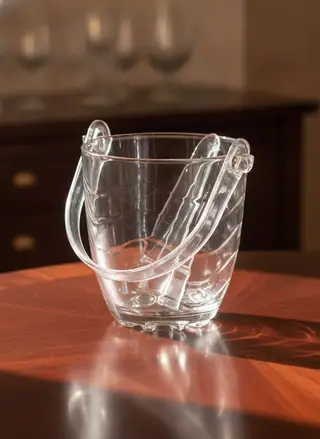 Elegant Clear Ice Bucket Set