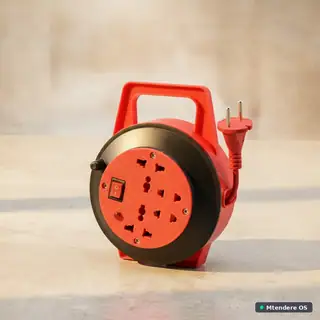 Red Retractable Multi-Outlet Cord Reel