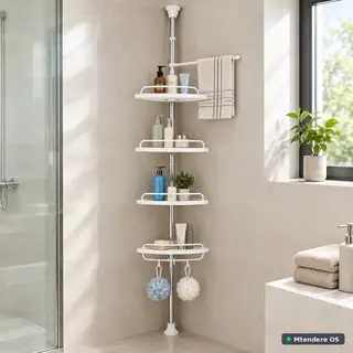 Adjustable Bathroom Corner Shelf Pole