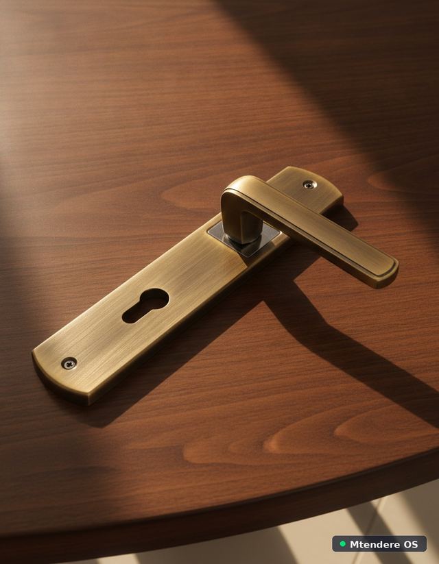 Antique Brass Door Handle Set