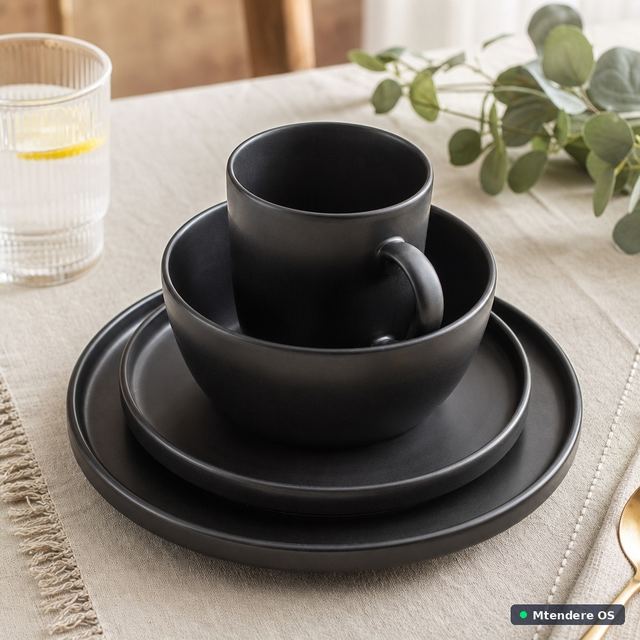 Black Dinnerware Display Pieces