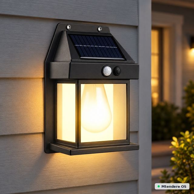 Black Solar Wall Lantern