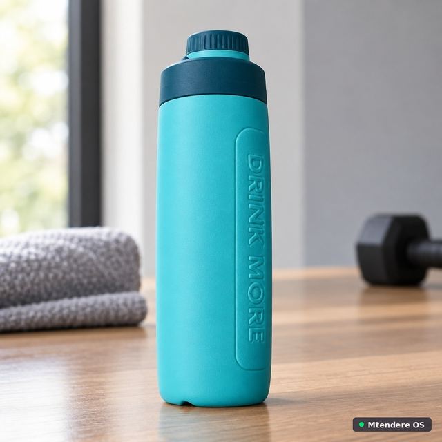 Blue Drink More Water Bottle